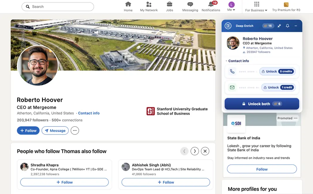 Find prospect contacts with a click!
