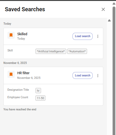 Saved Searches